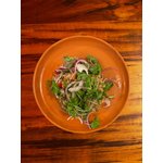 Arroz de carne assada com vinagrete de agrião